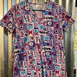 Scrub top movie star brand size small